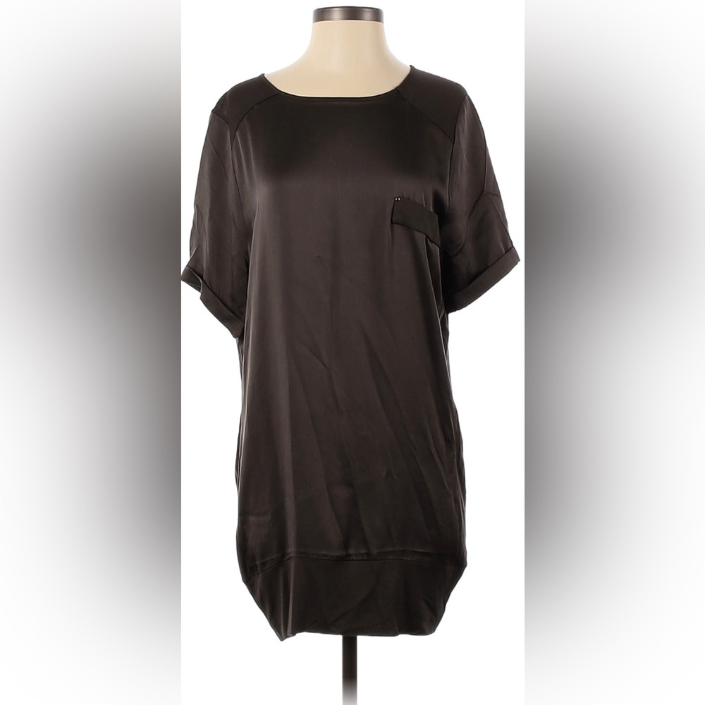 Gold Hawk Brown Silk T-Shirt Dress